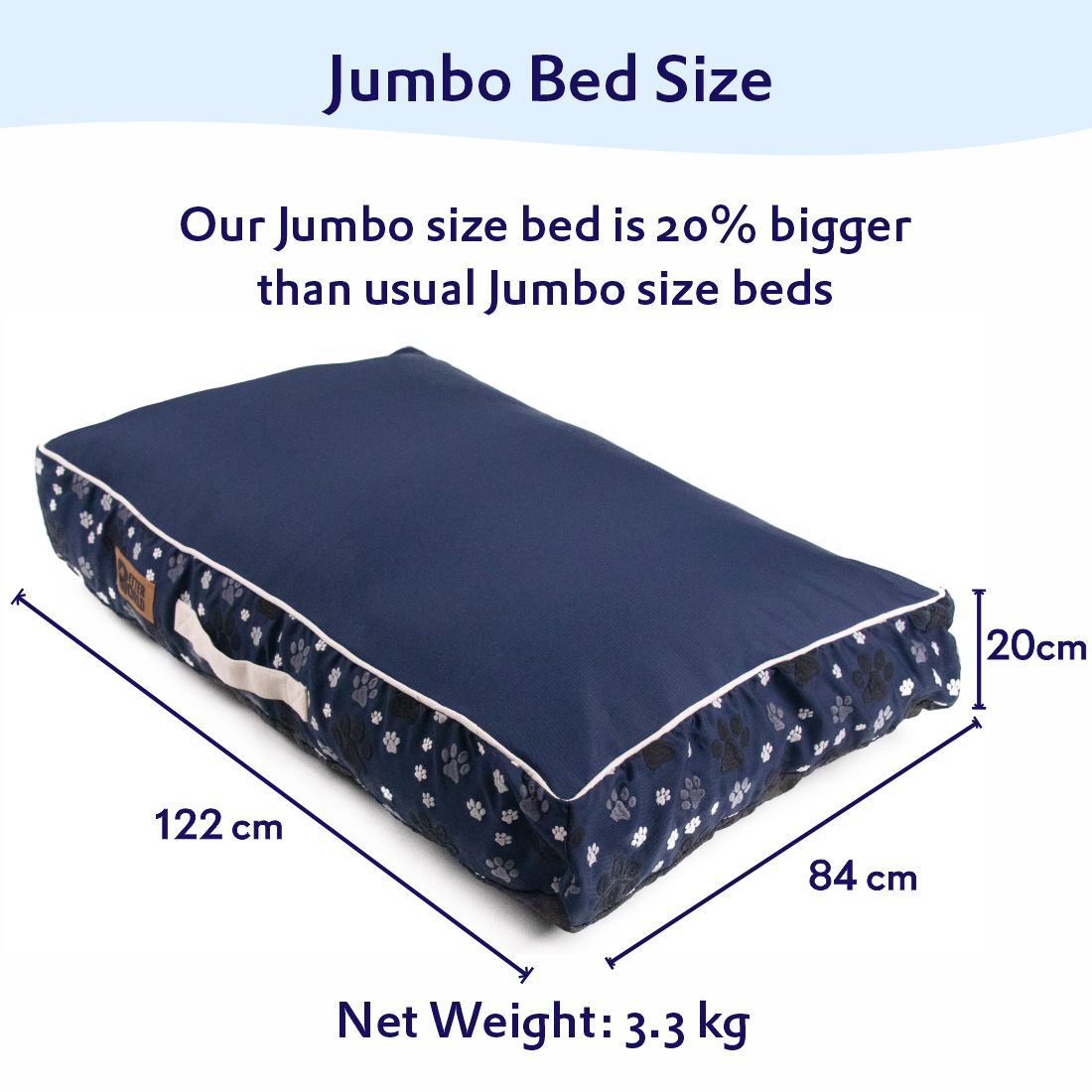 Waterproof Cushion Mattress - Ensign Blue