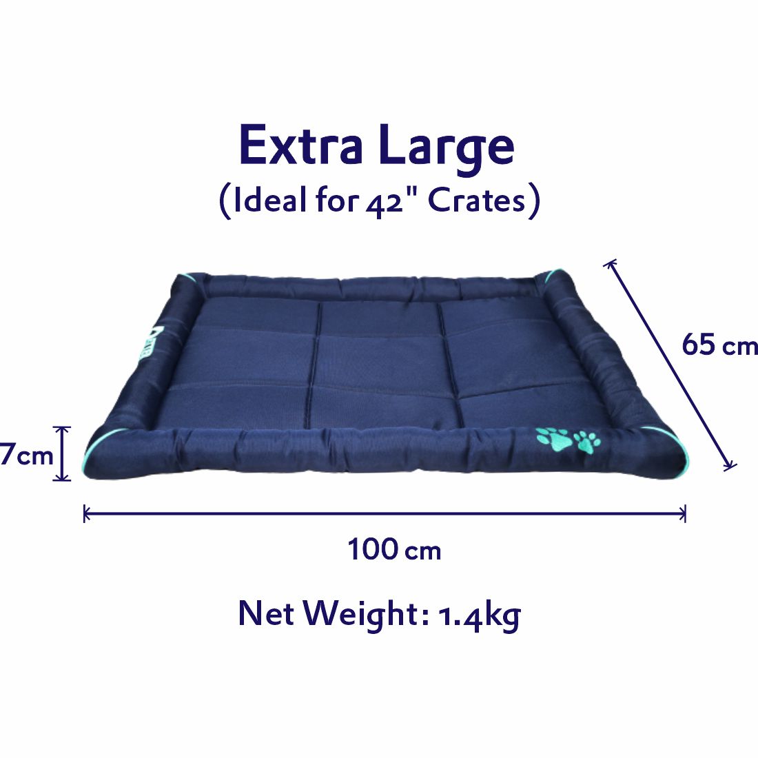 Waterproof Dog Mat with Padded Perimeters for Head & Paw Support