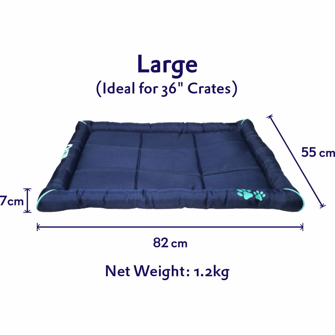 Waterproof Dog Mat with Padded Perimeters for Head & Paw Support