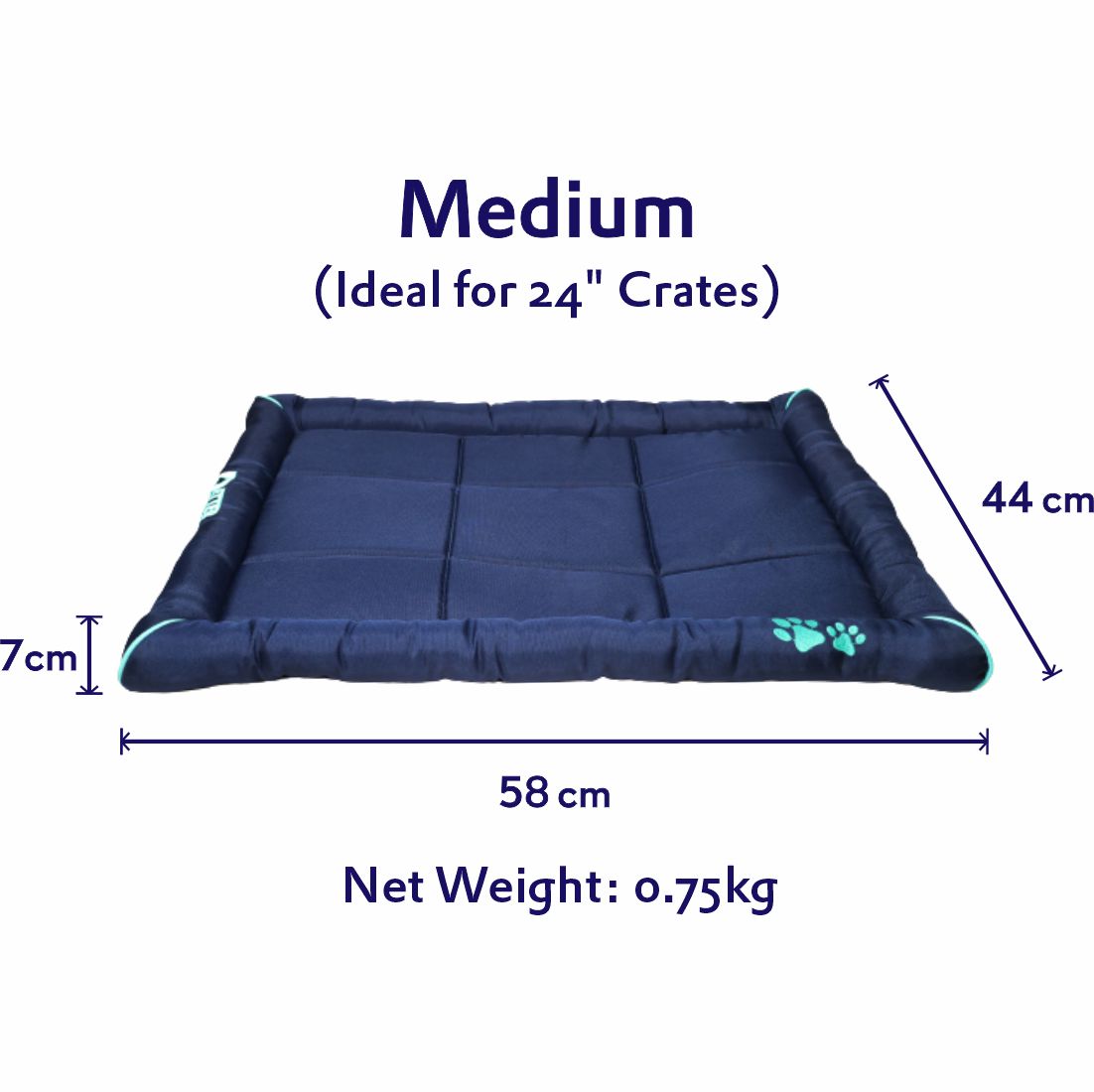 Waterproof Dog Mat with Padded Perimeters for Head & Paw Support
