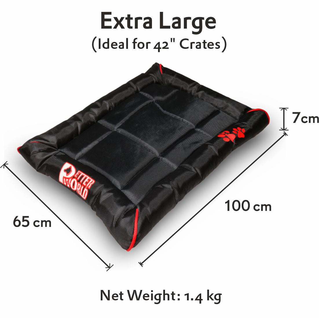 Waterproof Dog Mat with Padded Perimeters for Head & Paw Support
