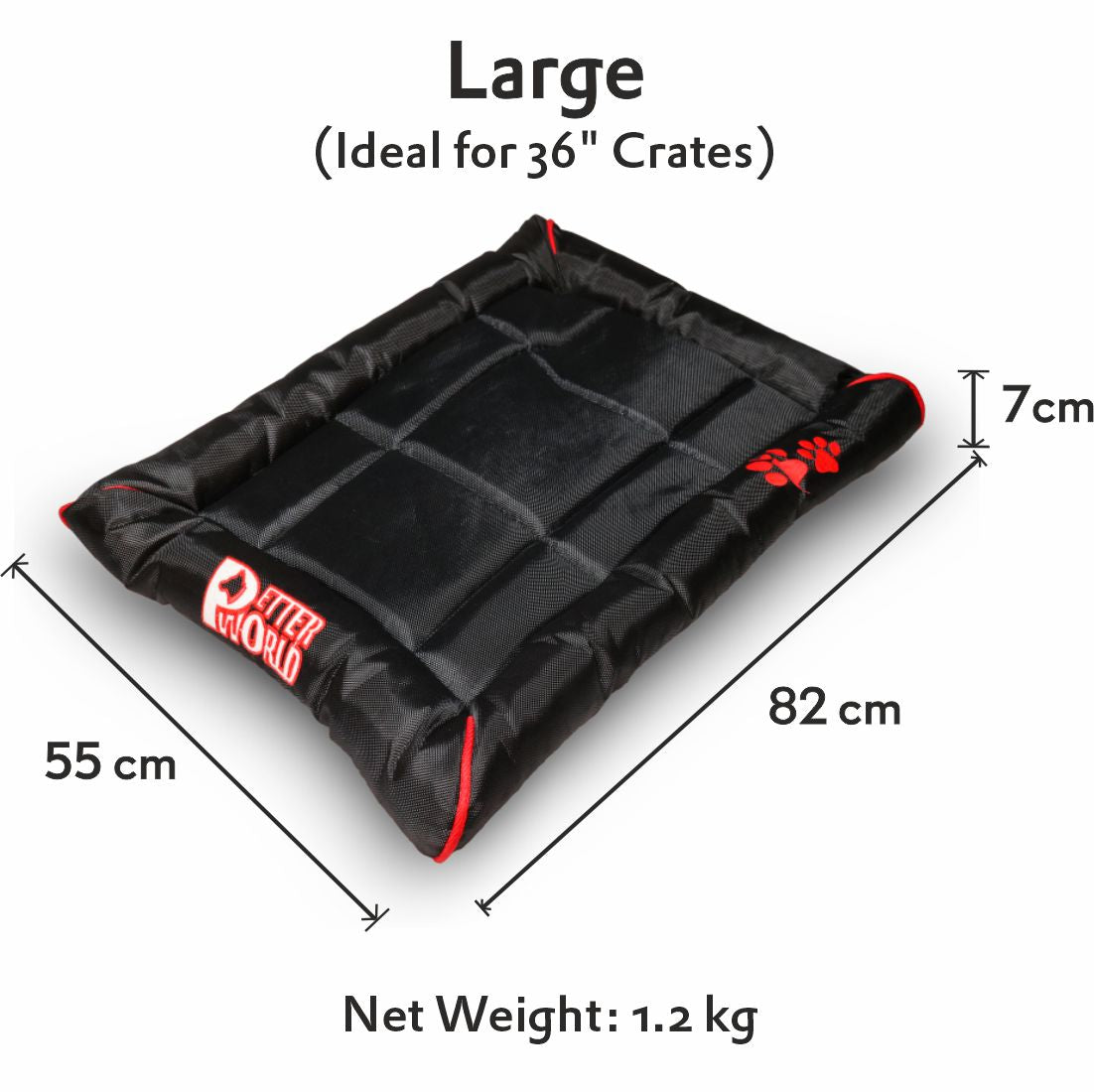 Waterproof Dog Mat with Padded Perimeters for Head & Paw Support