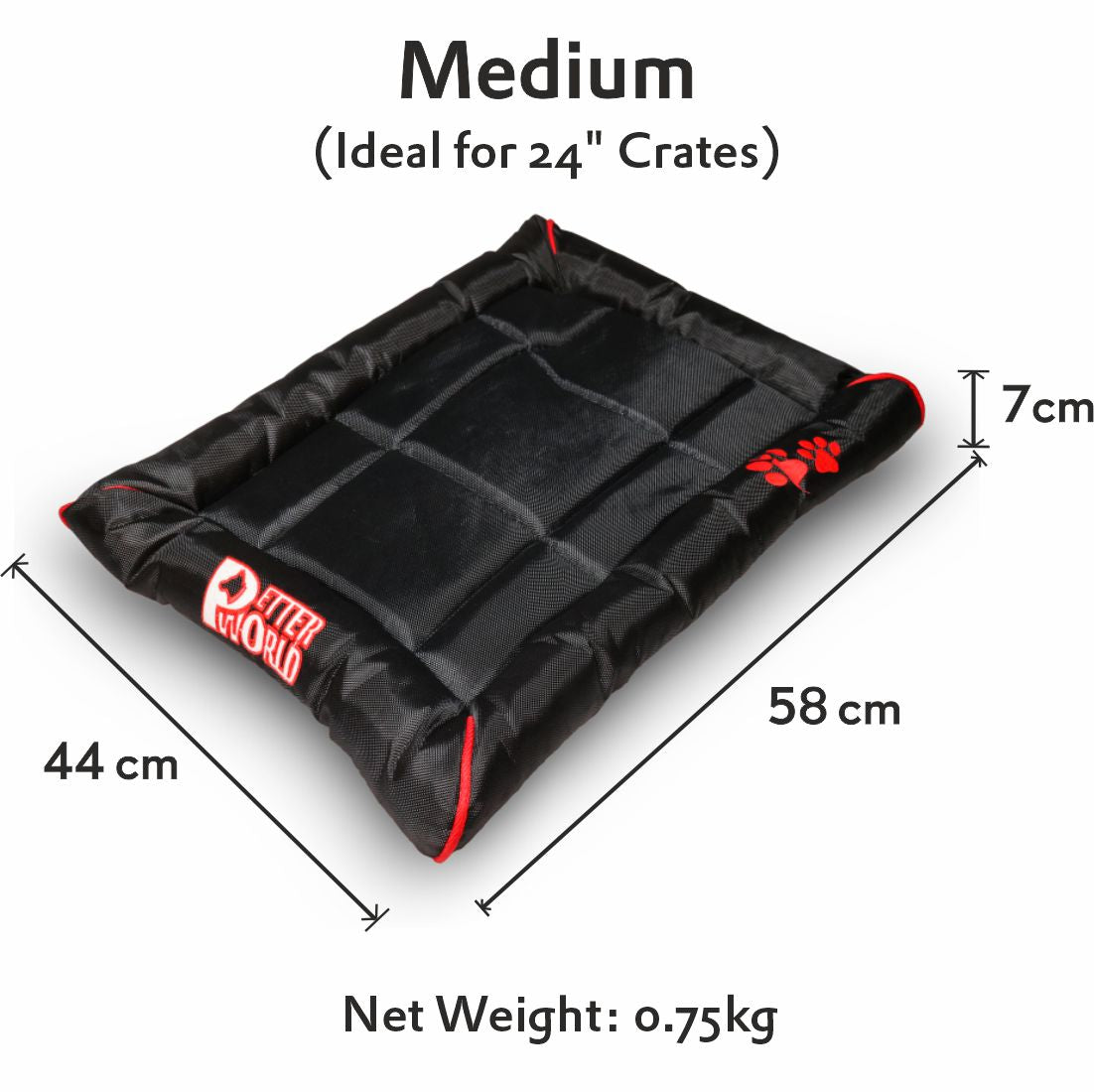 Waterproof Dog Mat with Padded Perimeters for Head & Paw Support