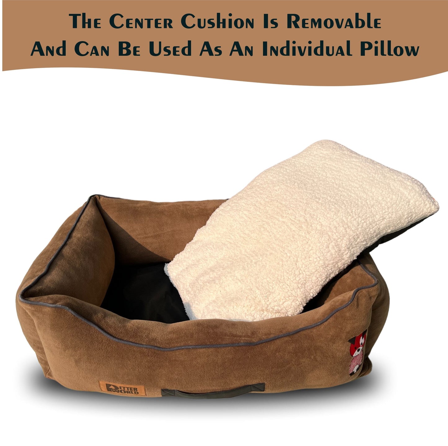 Luxury Mocha Brown Lounger Bed with Removable Cushion