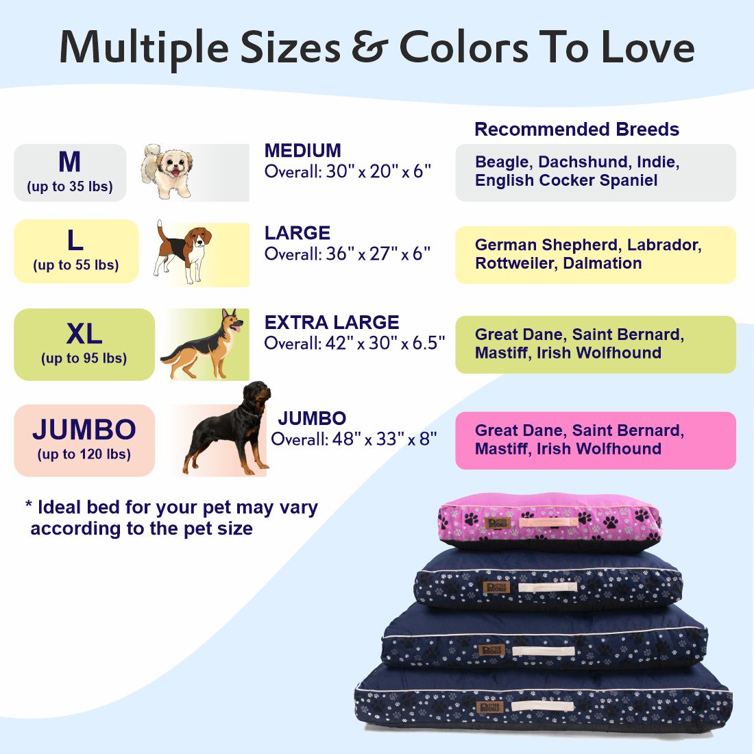 Waterproof Cushion Mattress - Ensign Blue