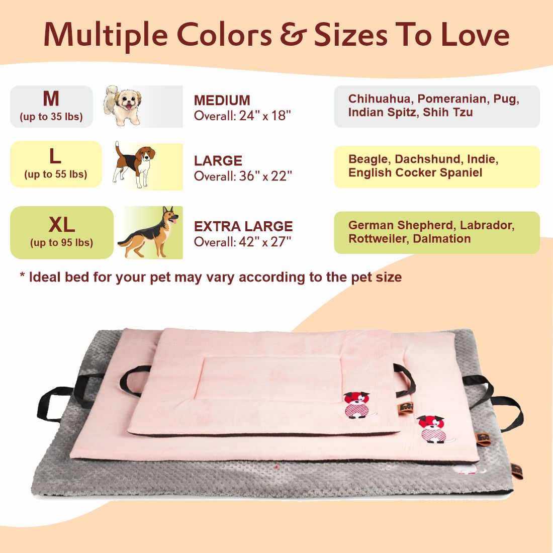 Memory Foam Mat - Peach Pearl