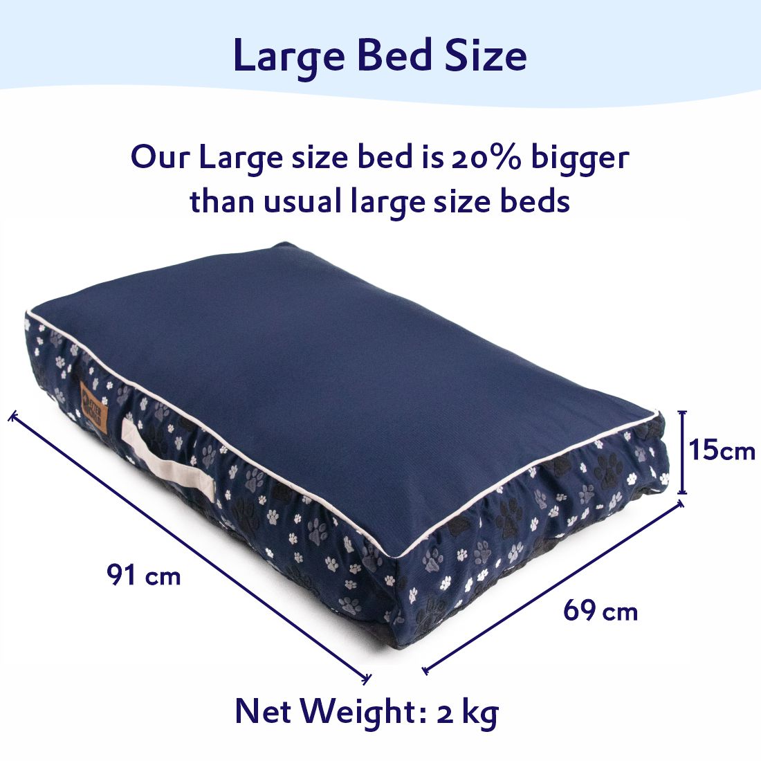Waterproof Cushion Mattress - Ensign Blue