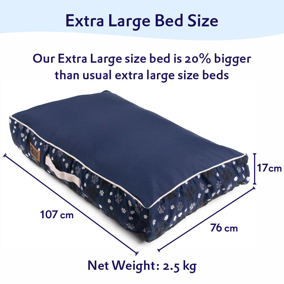 Waterproof Cushion Mattress - Ensign Blue