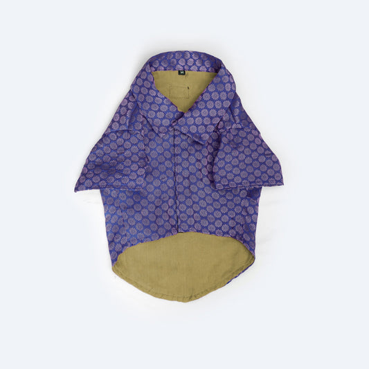 Pawgy Pets Occasion wear Shirt Navy Blue for Dogs