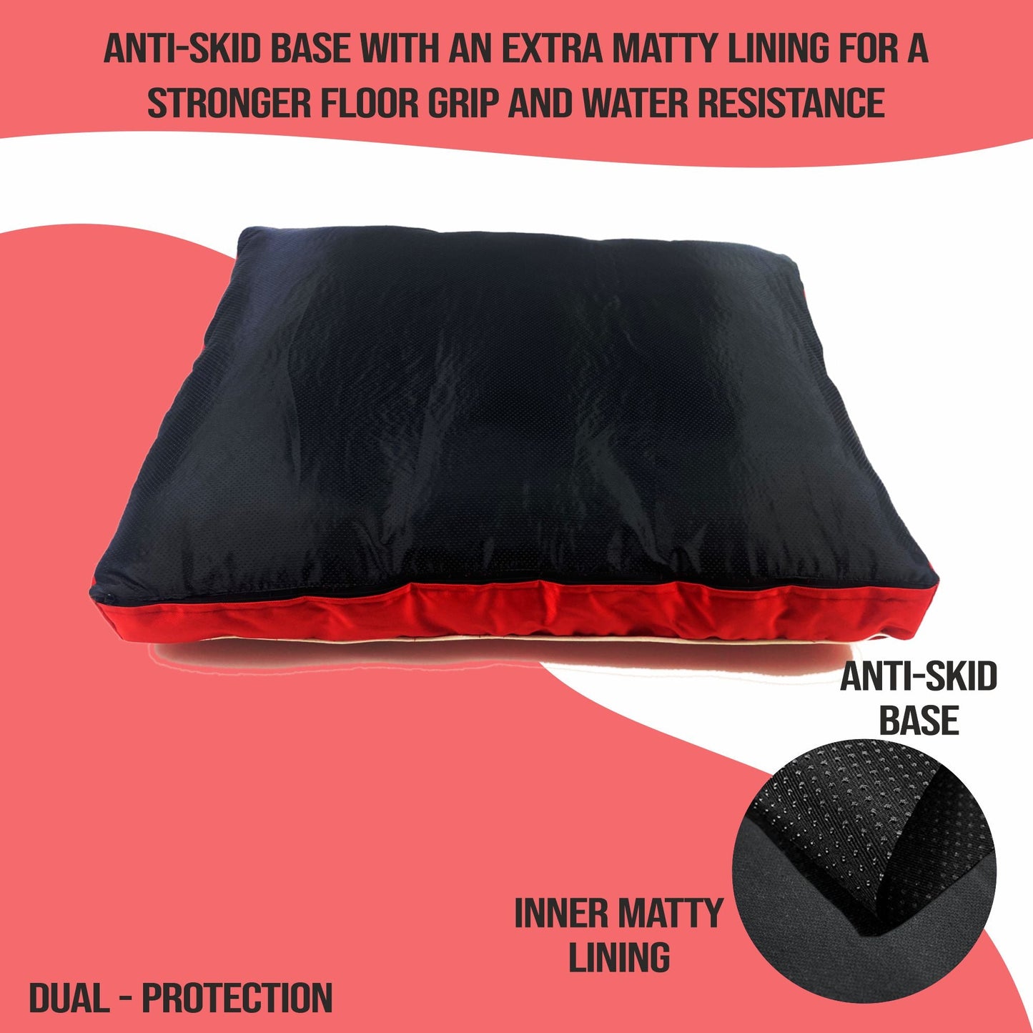Waterproof Cushion Mattress - Cherry Red