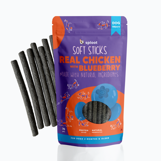 Sploot Real Chicken and Blueberry Soft Sticks - 70g