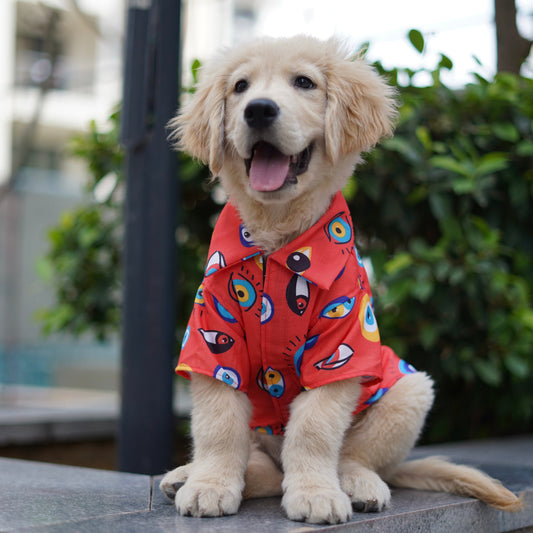 Pawgy Pets Nazar na lage Shirt Red for Dogs