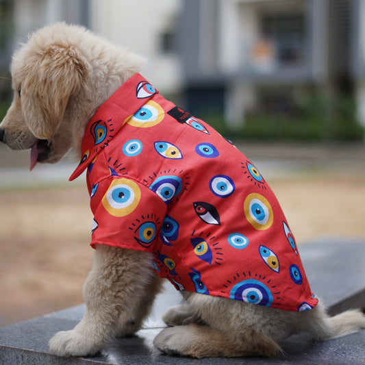 Pawgy Pets Nazar na lage Shirt Red for Dogs