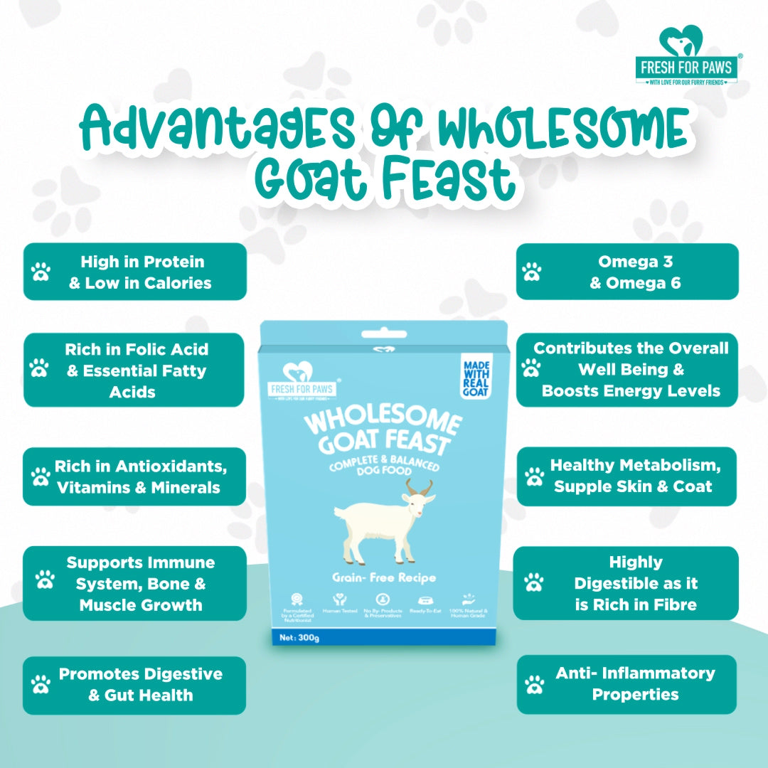 Wholesome Goat Feast: Fresh Food by Fresh For Paws
