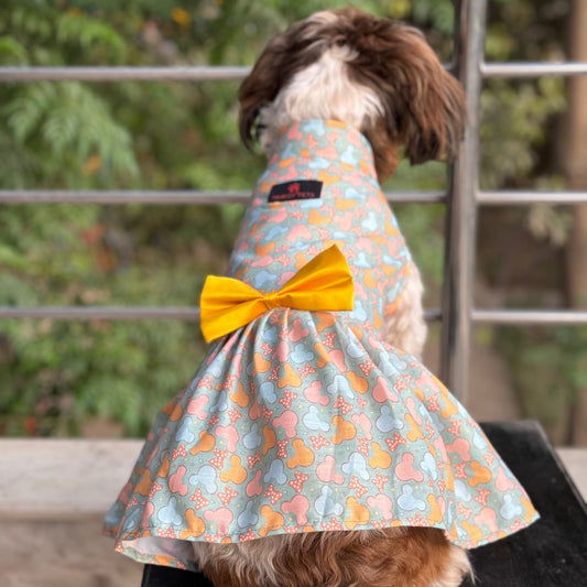 Pawgy Pets Mickey Overloaded Dress Pastel Green for Dogs