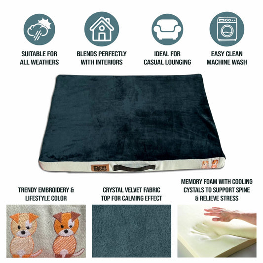 Orthopedic Memory Foam Bed - Bottle Green