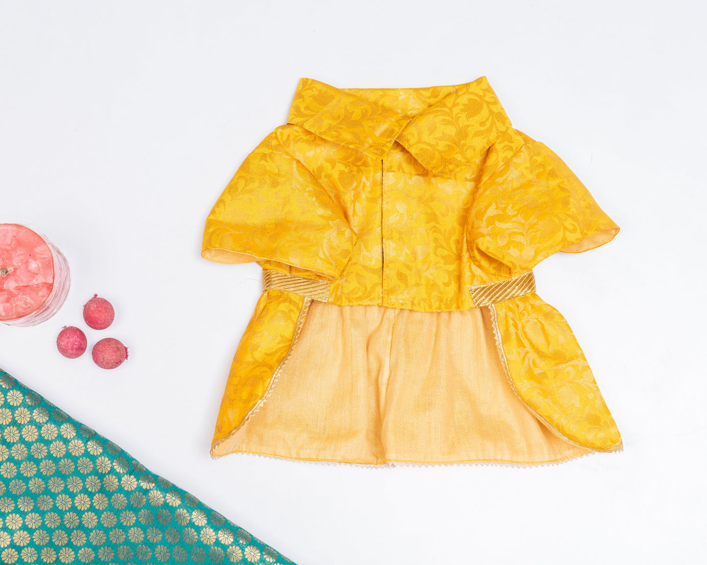 Pawgy Pets Occasion wear Dress Yellow for Dogs