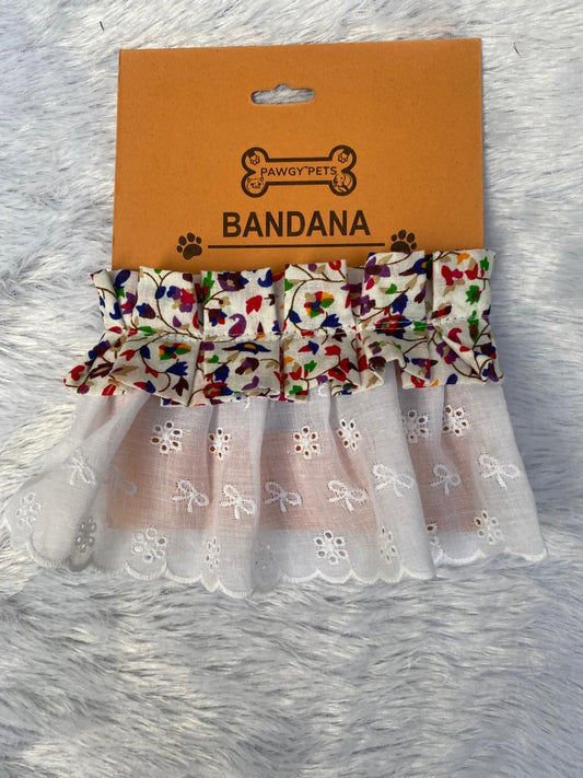 Pawgy Pets Frilly Bandana: Floral for Dogs & Cats