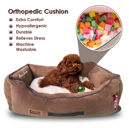 Luxury Mocha Brown Lounger Bed with Removable Cushion