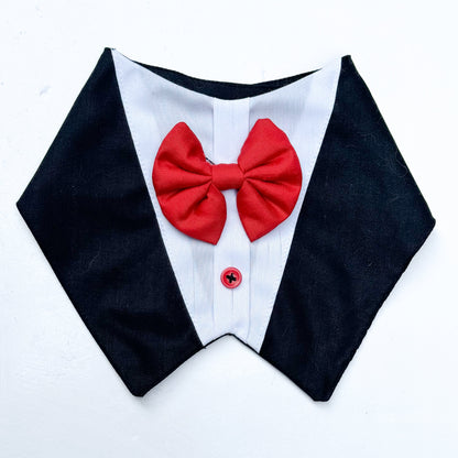 Pawgy Pets Formal Tux Bandana: Black for Dogs & Cats