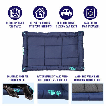 Waterproof Dog Mat with Padded Perimeters for Head & Paw Support