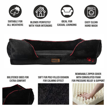 Orthopedic Foam Sofa Bed - Jet Black