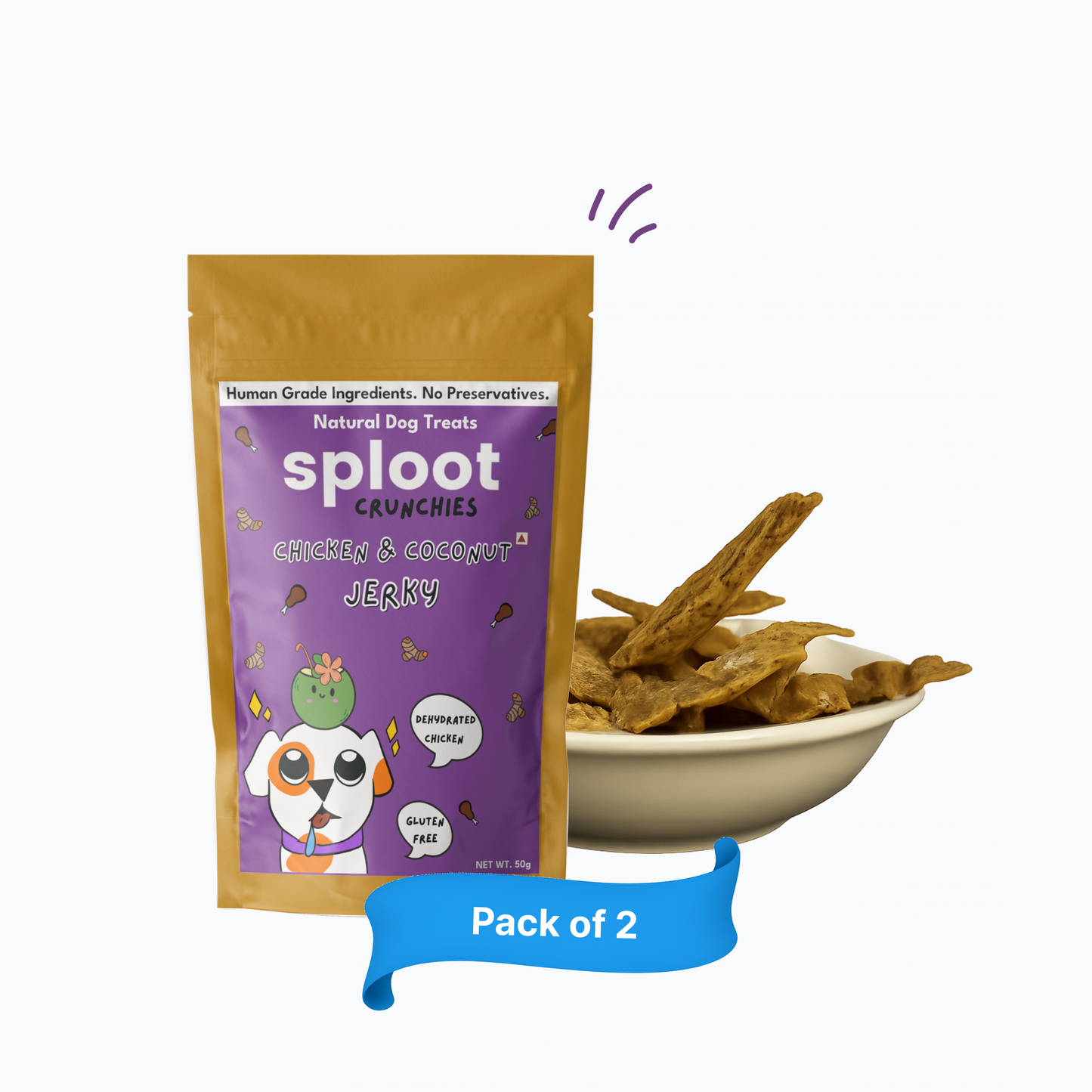 Chicken & Coconut Dog Jerky | Dog Treats
