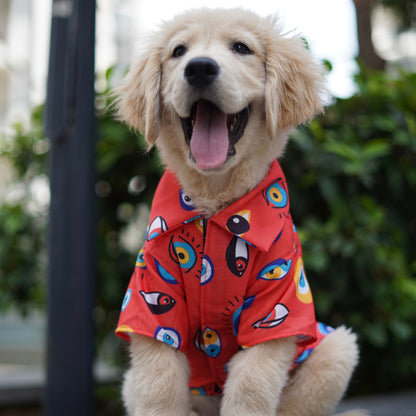 Pawgy Pets Nazar na lage Shirt Red for Dogs