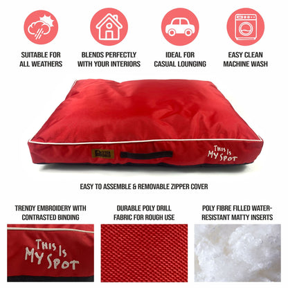 Waterproof Cushion Mattress - Cherry Red