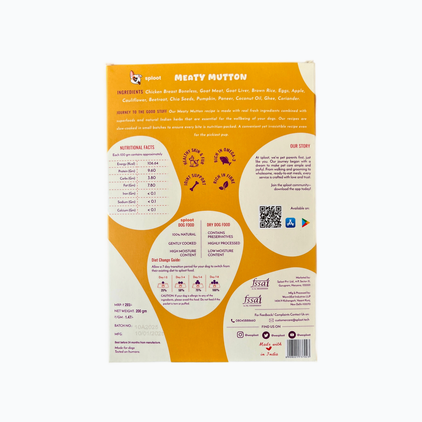 Meaty Mutton Dog Food Subscription (200gm)