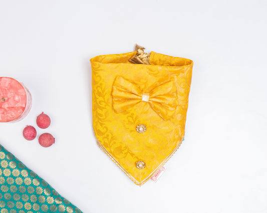 Pawgy Pets Occasion wear Bow Bandana Yellow for Dogs & Cats