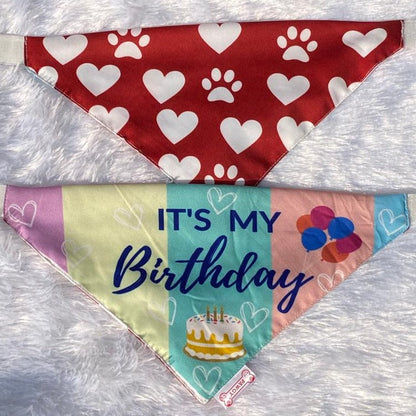 Pawgy Pets Reversible Birthday Bandana for Dogs & Cats