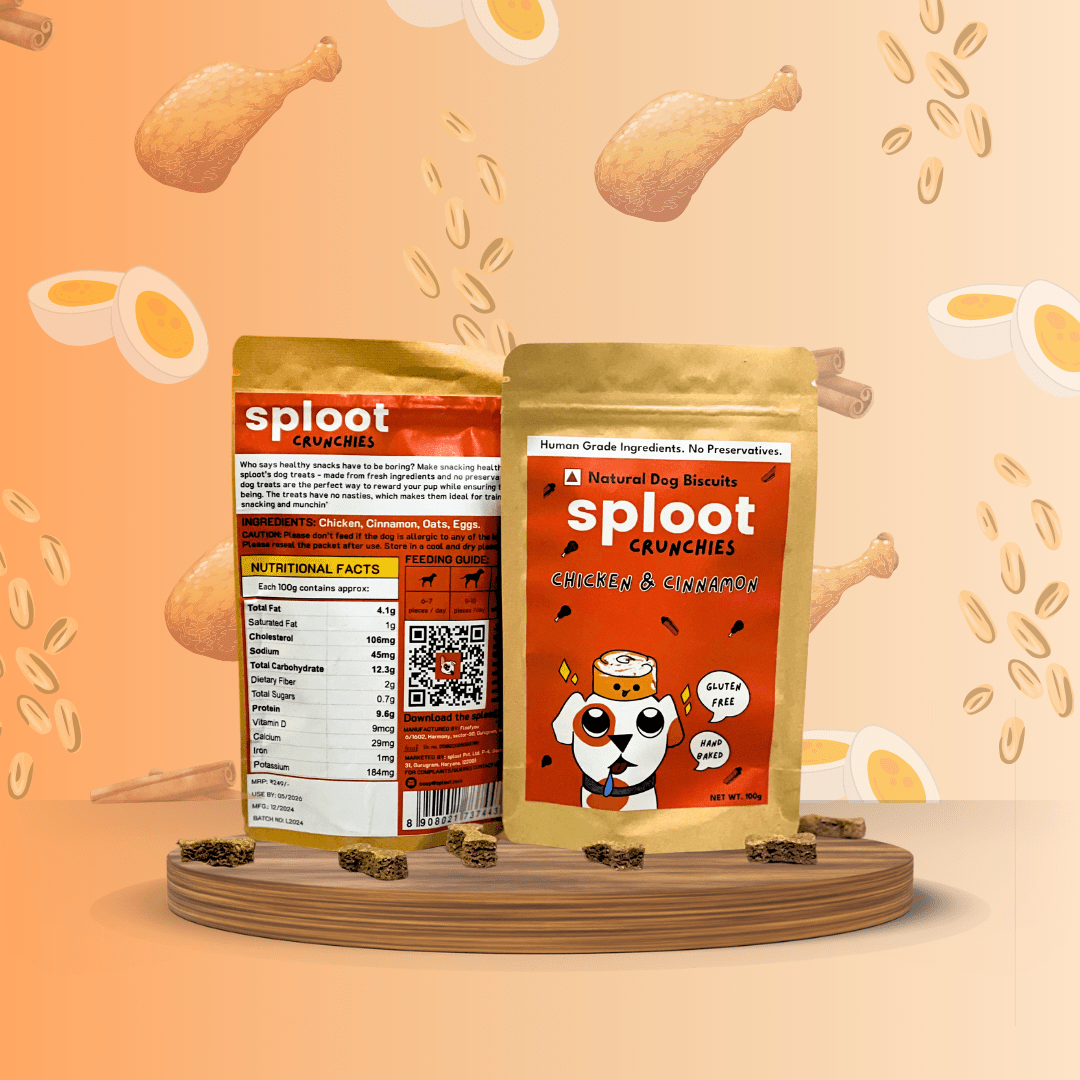 sploot Treats | Crunchies Chicken & Cinnamon Dog Biscuits - Sploot