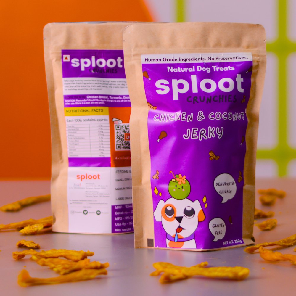 sploot Crunchies Chicken and Coconut Jerky | 100% Natural Dog Treats - Sploot
