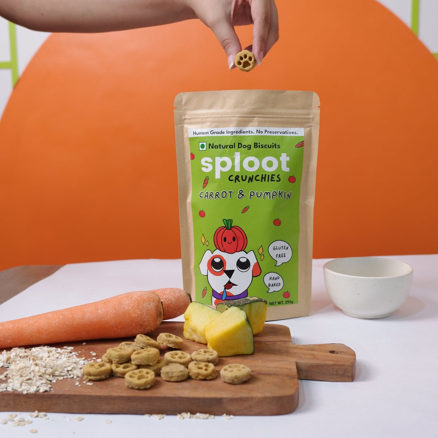sploot Crunchies Pumkin and Carrot | 100% Human Grade Dog Biscuits - Sploot