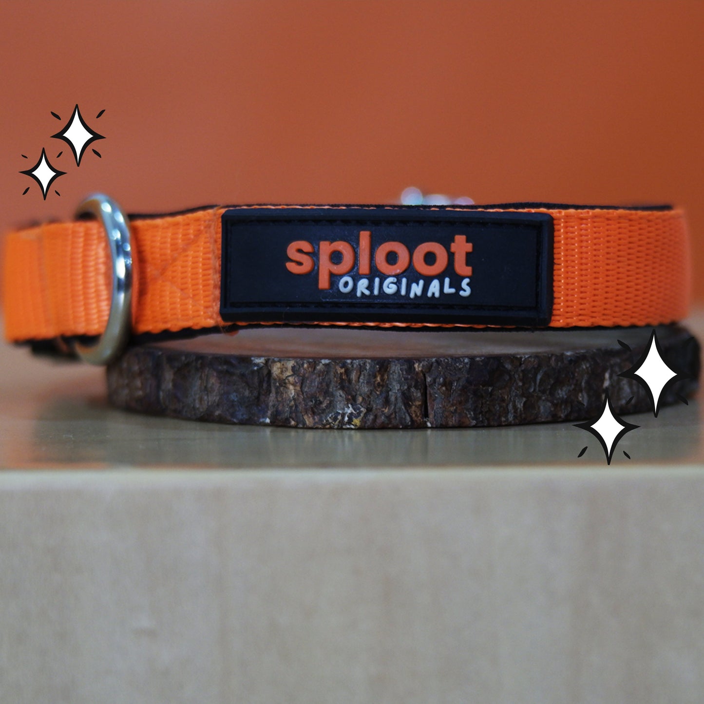 Sploot Originals - Leash & Collar - Orange and Black - Sploot